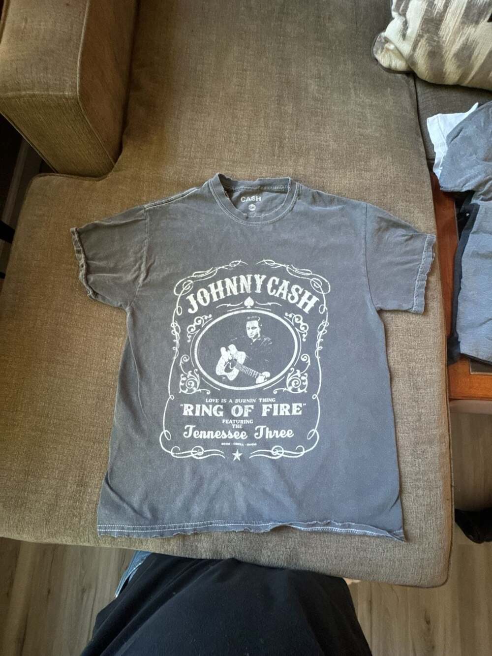 Johnny Cash Ring of Fire The Tennessee Three Graphic T-Shirt